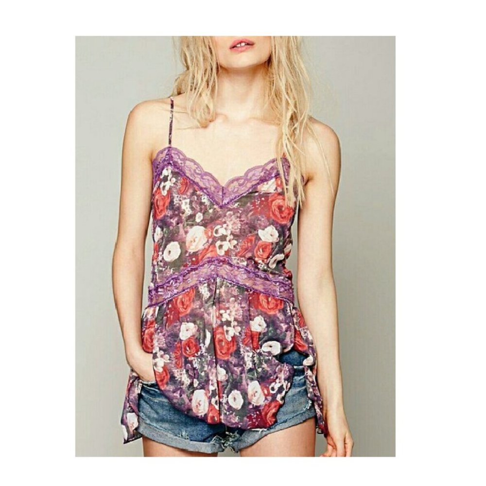 Free People Printed Petal Blooms Camisole